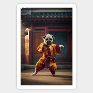 Shaolin Master Kung Fu Pug Sticker